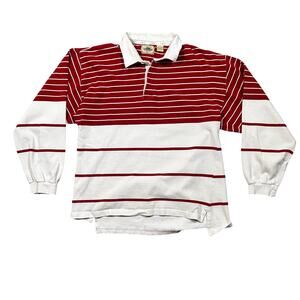 Vintage 90s INC Rugby Striped Long Sleeve Polo Shirt Y2K